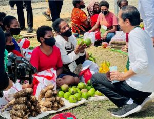 Jokowi Bertemu Pedagang di Papua